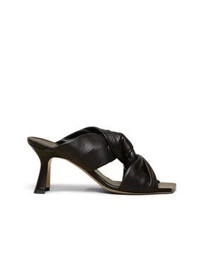 NEW M. Gemi The Natalia 70mm Nappa Leather Black Twist Sandals Size 6